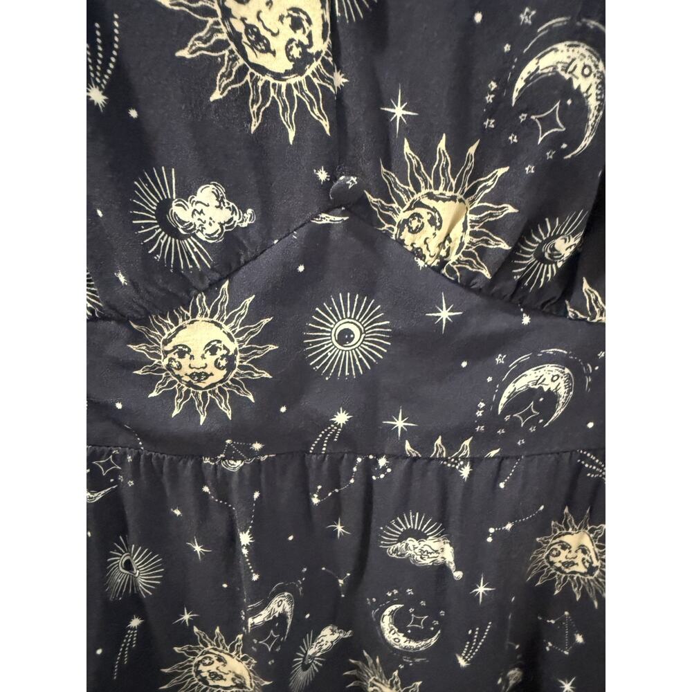 Bloomchic Celestial Tunic Blouse Size 18/20 Navy Boho Peasant Whimsigoth Witchy - Picture 7 of 8